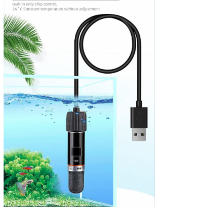 Fish Tank Heater - USB Mini Aquarium Heating Rod 10W