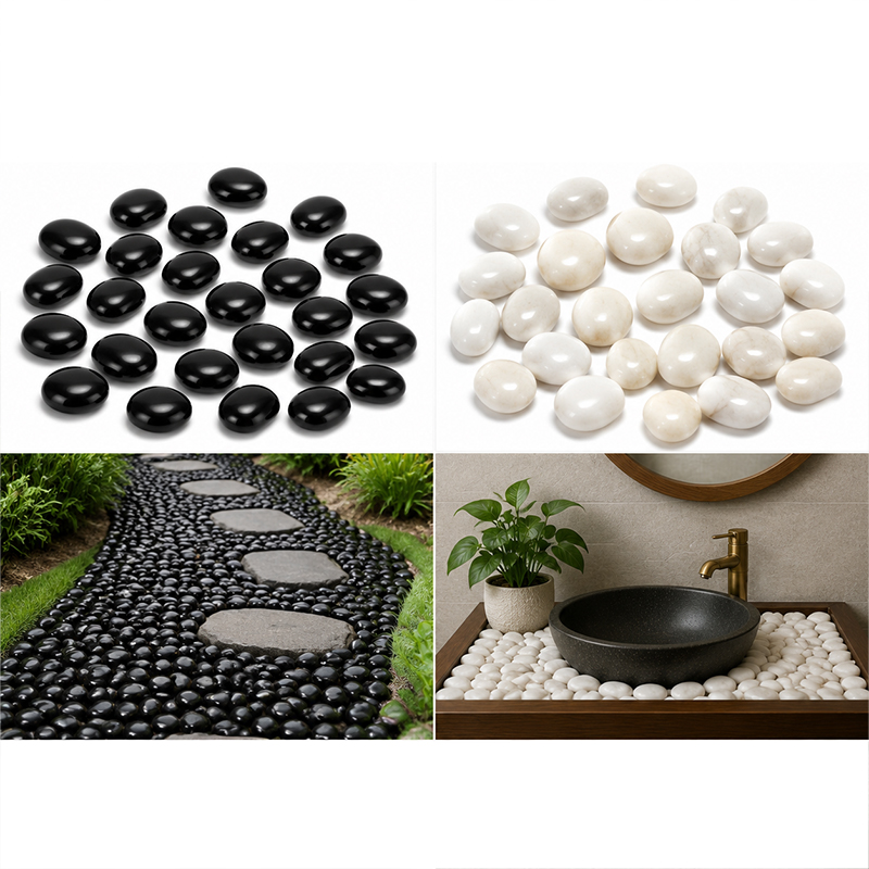 White&Black Polished River Roc - Fish Aquarium Home ulasan dan harga